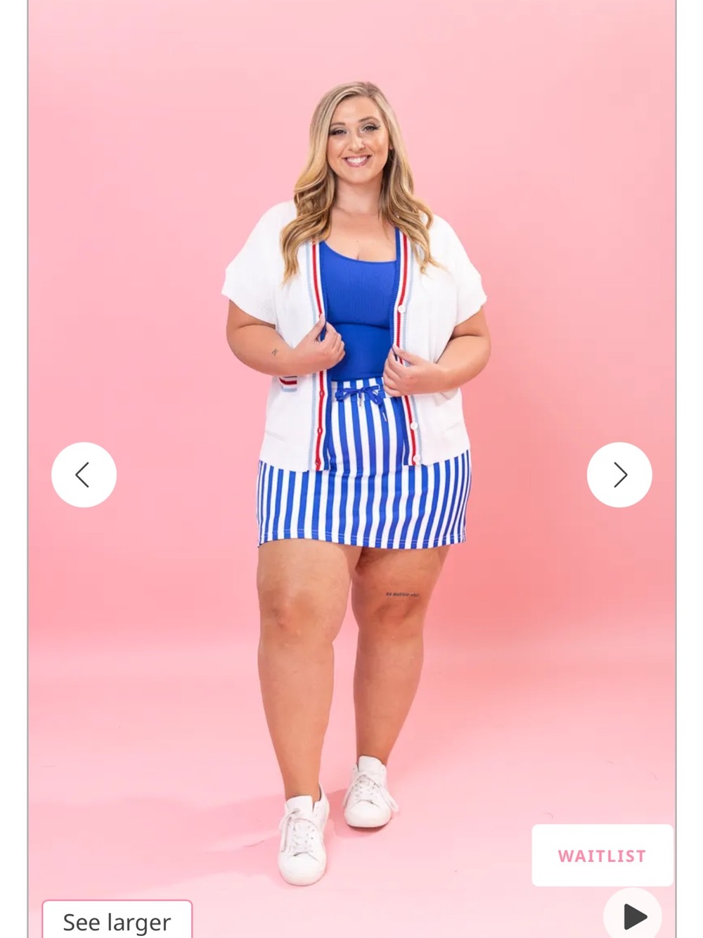 Discount Divas Americana Striped Scuba Skort